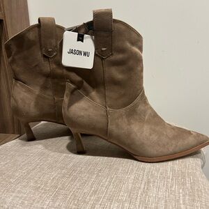 Jason Wu Women's Western Brown Suede Heeled Boots